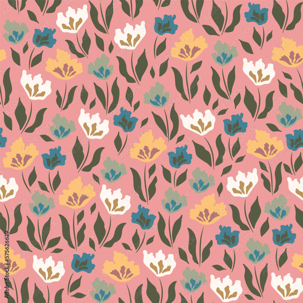 Trendy tulip seamless pattern. Vector illustration. Trendy tulip seamless pattern. Vector illustration.