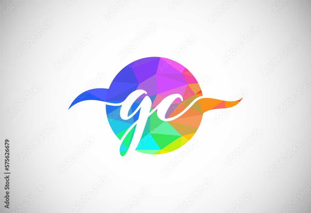 Obraz premium Letter G C Low Poly Logo Design Vector Template. Graphic Alphabet Symbol For Corporate Business Identity
