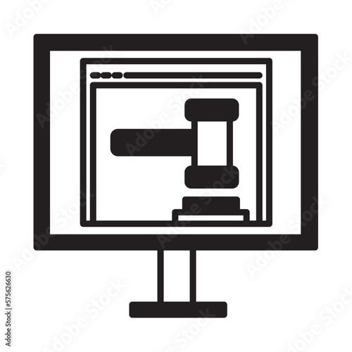 Solid Line ONLINE COURT design vector icon