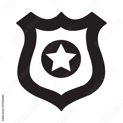 Solid Line POLICE BADGE design vector icon