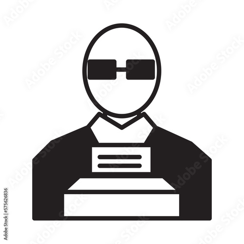 Solid Line STENOGRAPHER design vector icon
