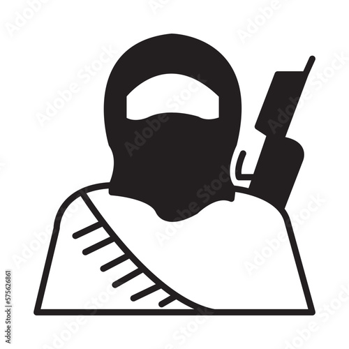 Solid Line TERRORISM design vector icon