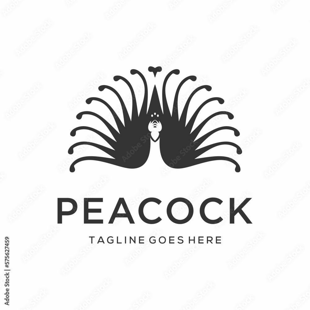 Fototapeta premium creative peacock silhouette. eps 10 vector design template