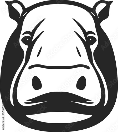 Elegant black and white hippo logo to make your brand stand out! photo