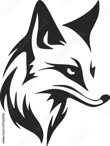 A sleek fox vector logo, black and white, for your brand's image.