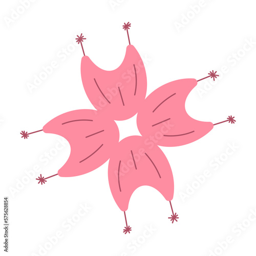 Fabulous pink blooming flower. Element for design in vector