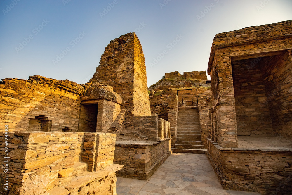 Ancient Buddhist monastery complex Takht-i-Bhai, archaeological site in Khyber-Pakhtunkhwa province of Pakistan