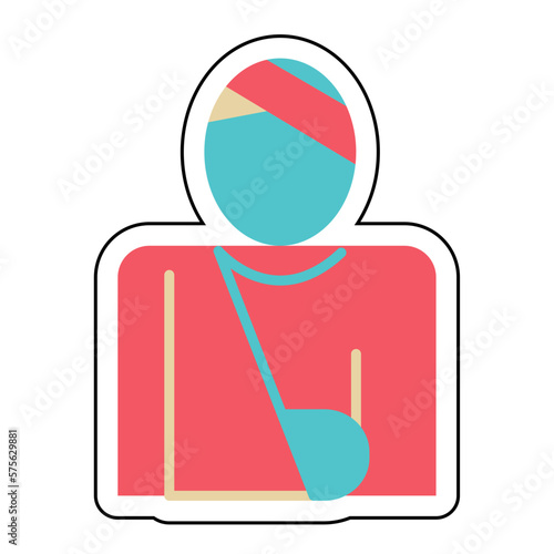 Sticker ACCIDENT AND INJURIES design vector icon