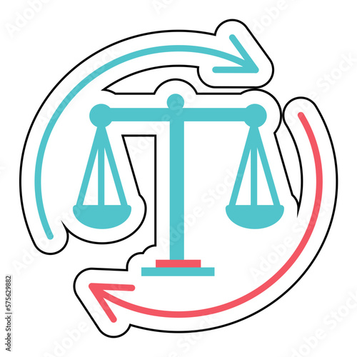 Sticker ARBITRATION PROCESS design vector icon