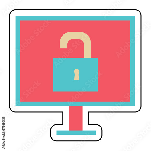 Sticker DATA LEAKAGE design vector icon