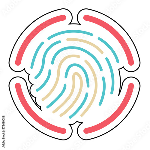 Sticker FINGERPRINT design vector icon