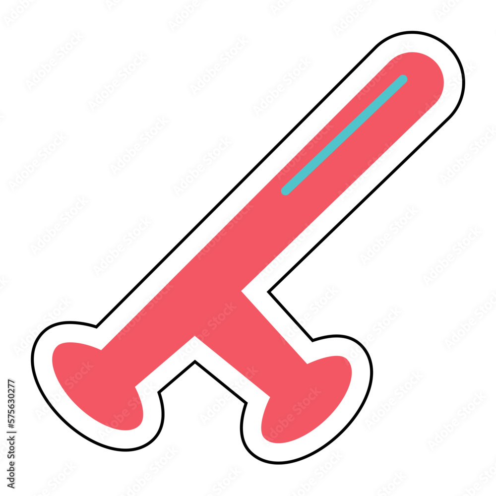 Sticker POLICE BATON design vector icon Sticker POLICE BATON design vector icon