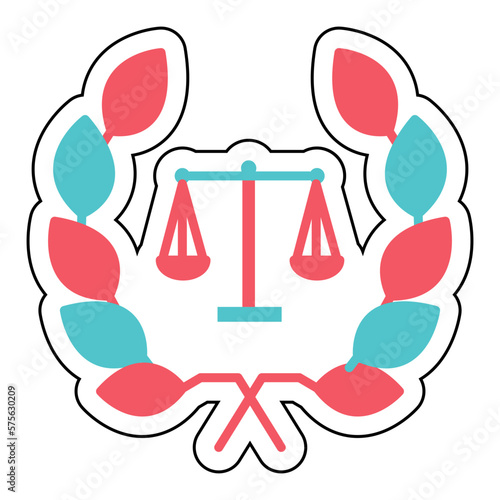 Sticker LAW FIRM design vector icon