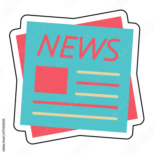 Sticker NEWS design vector icon