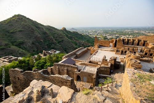 Ancient Buddhist monastery complex Takht-i-Bhai, archaeological site in Khyber-Pakhtunkhwa province of Pakistan photo