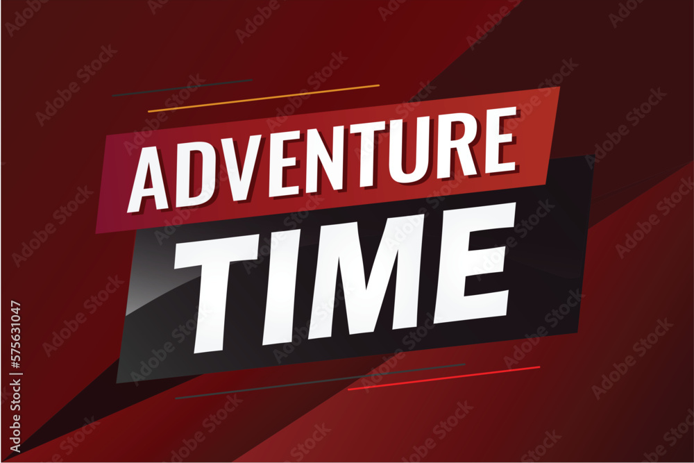 Adventure time word concept vector illustration with lines 3d style for social media landing page, template, ui, web, mobile app, poster, banner, flyer, background, gift card, coupon, label, wallpaper