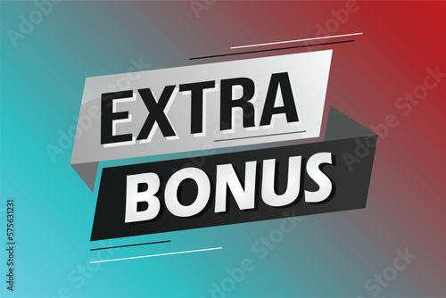 extra bonus word concept vector illustration with lines 3d style for social media landing page, template, ui, web, mobile app, poster, banner, flyer, background, gift card, coupon, label, wallpaper