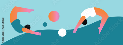 Extreme sports background. Pool swimming. Creative illustration for poster, web, landing, page, cover, ad, greeting, card, promotion. Eps 10 vector.