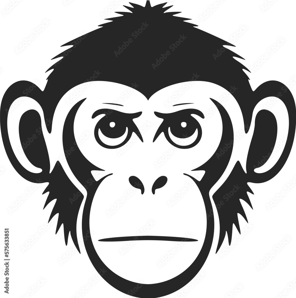 Black and white monkey logo to impart elegance to your brand.