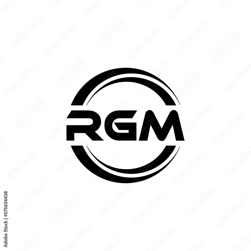 RGM letter logo design with white background in illustrator, vector