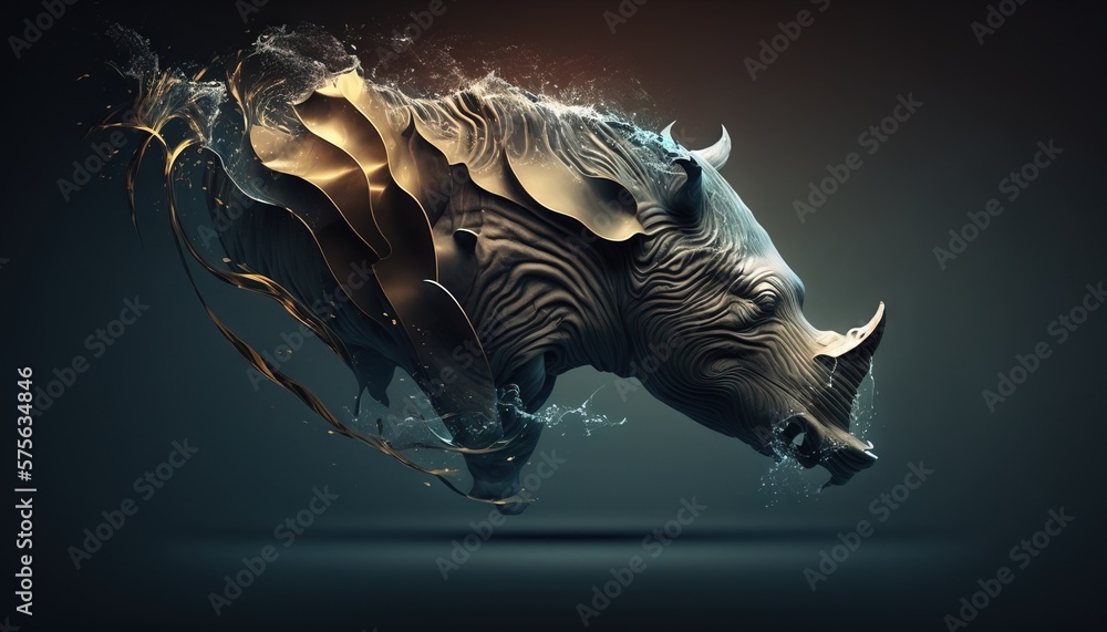 Rhinoceros abstract animal background wallpaper generative ai Rhinoceros abstract animal background wallpaper generative ai