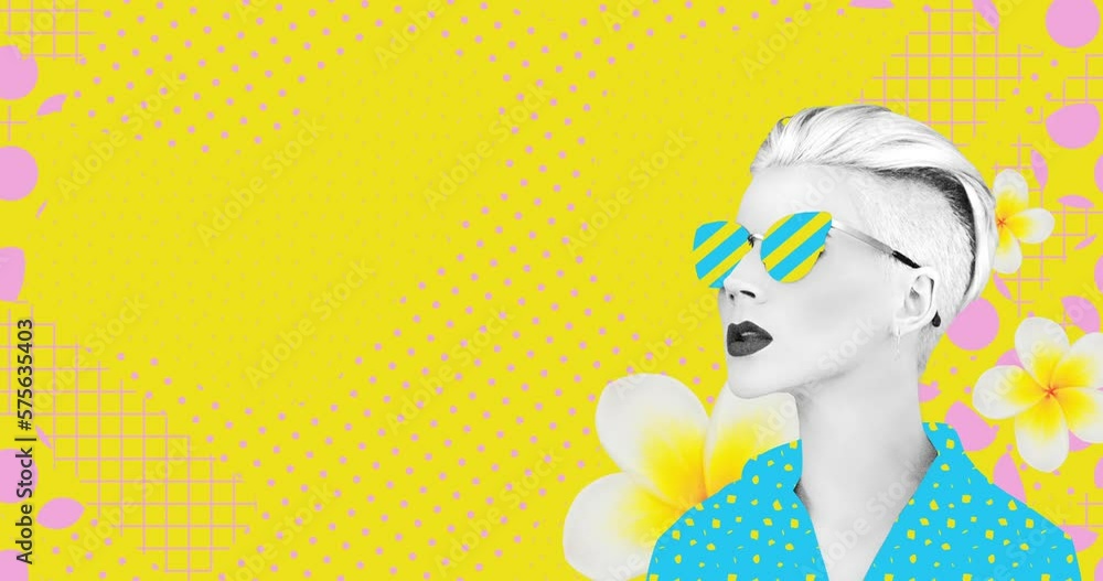 Modern loop animation. Stylish collage magazine lady. Fashion concept Modern loop animation. Stylish collage magazine lady. Fashion concept