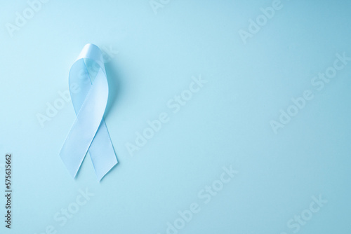 World diabetes day, cancer concept with ribbon on blue background