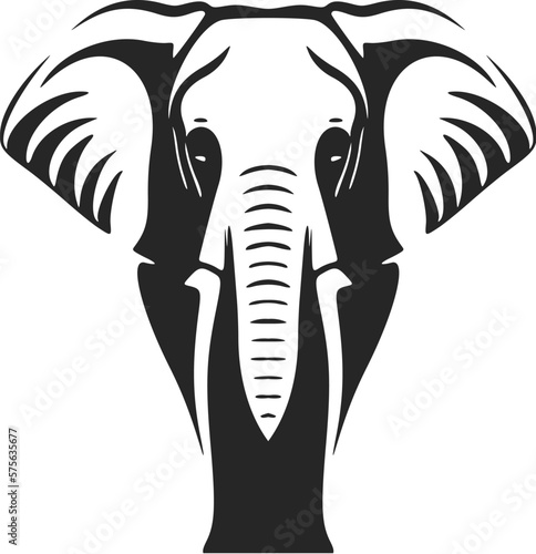 Make your brand stand out with this sophisticated black and white elephant vector logo.