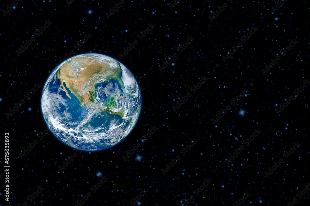 Planet Earth in the space with stars. Elements of this image furnished by NASA.