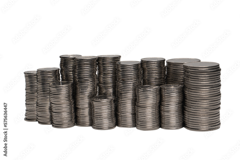 Pile of coins isolated on a white background. Pile of coins isolated on a white background.