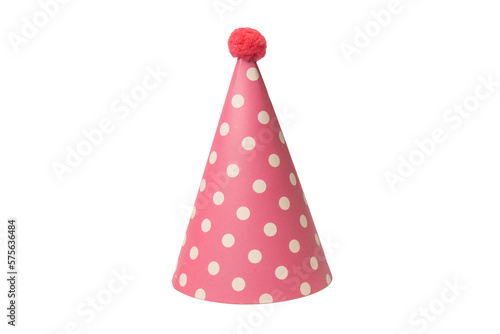 Bright and colorful birthday cap isolated on a white background.