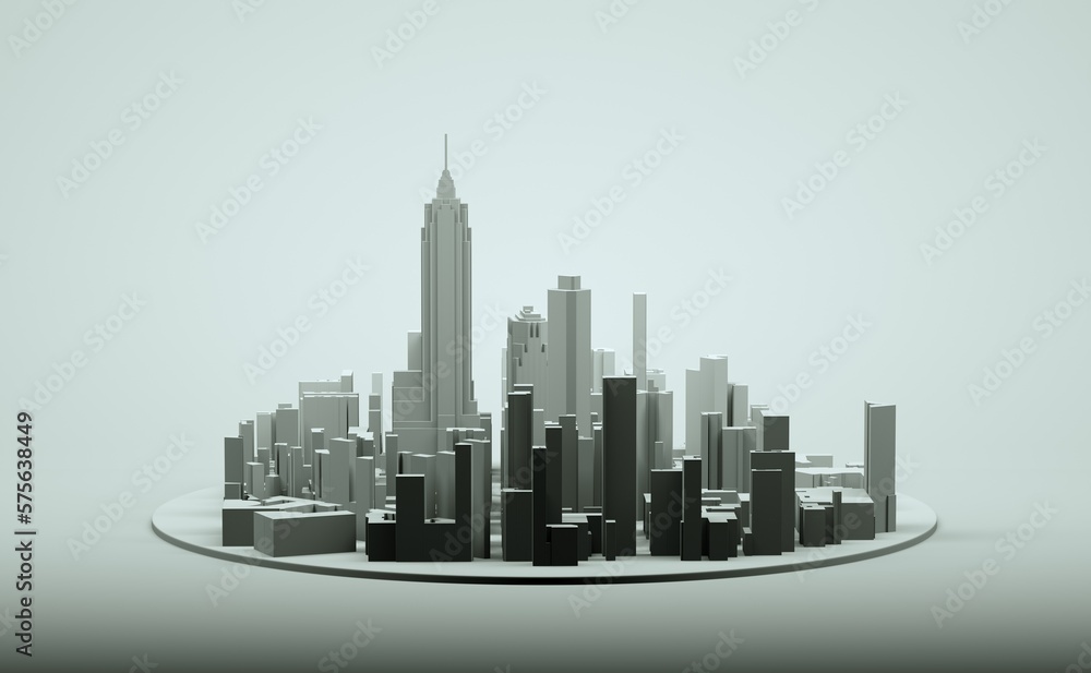 3D urban building cluster model