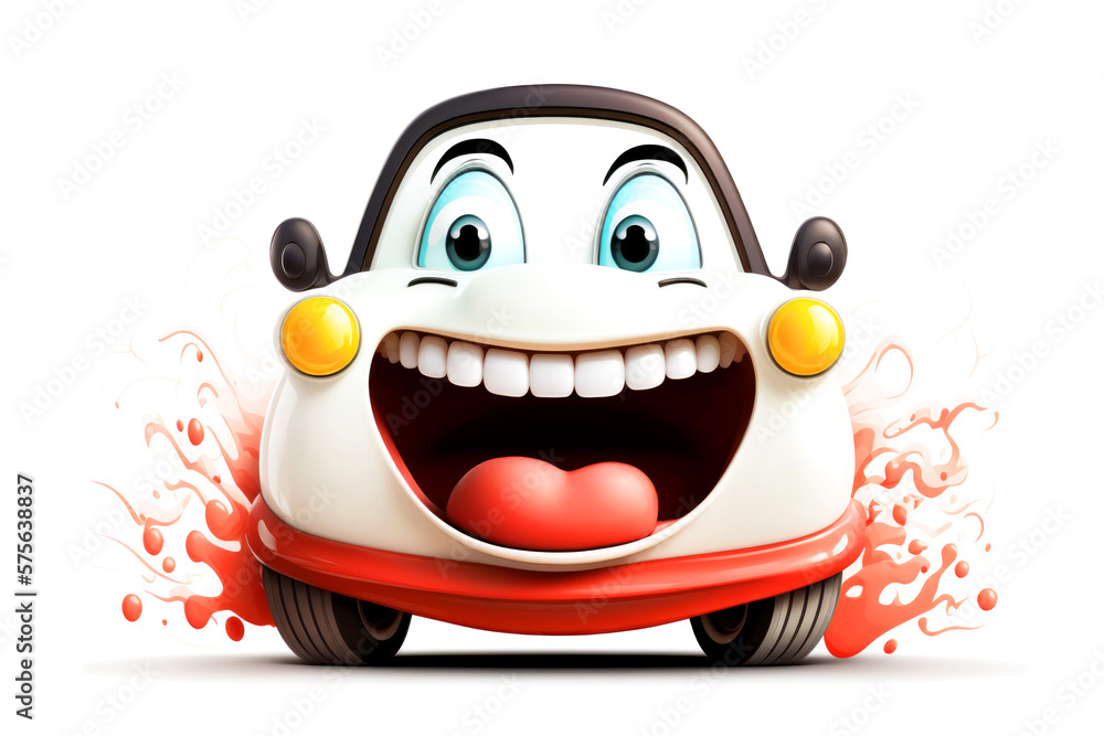 Cute and funny car caracter, Generative AI Cute and funny car caracter, Generative AI