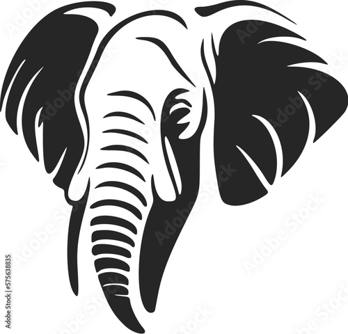 Beautiful black and white elephant emblem to add sophistication to your brand.