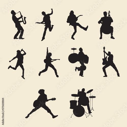 Musicians vector silhouettes