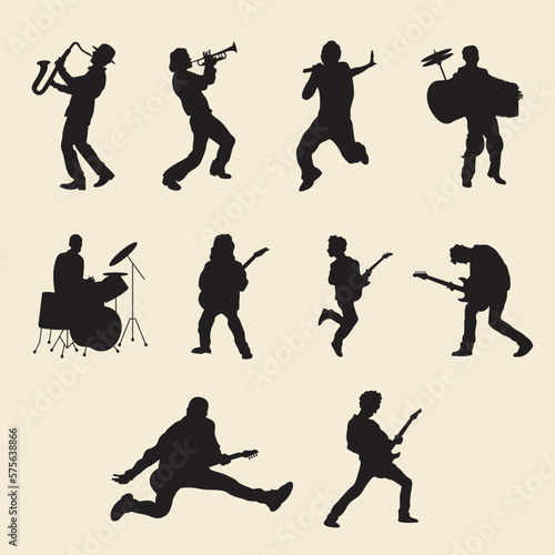 Musicians vector silhouettes