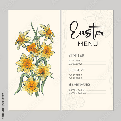 Trendy floral Easter templates. Good for poster, card, invitation, flyer, cover, banner, placard, brochure and other graphic design.