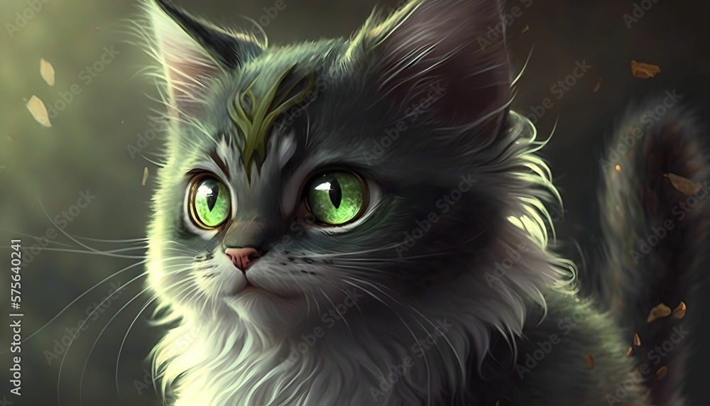 
A detailed portrait of a cat, generativer ai