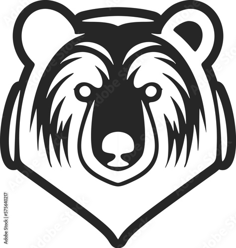 Vector logo of a black and white bear displaying class and sophistication.