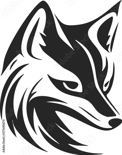 Elegant black and white fox logo, perfect for branding. #vectorlogo photo