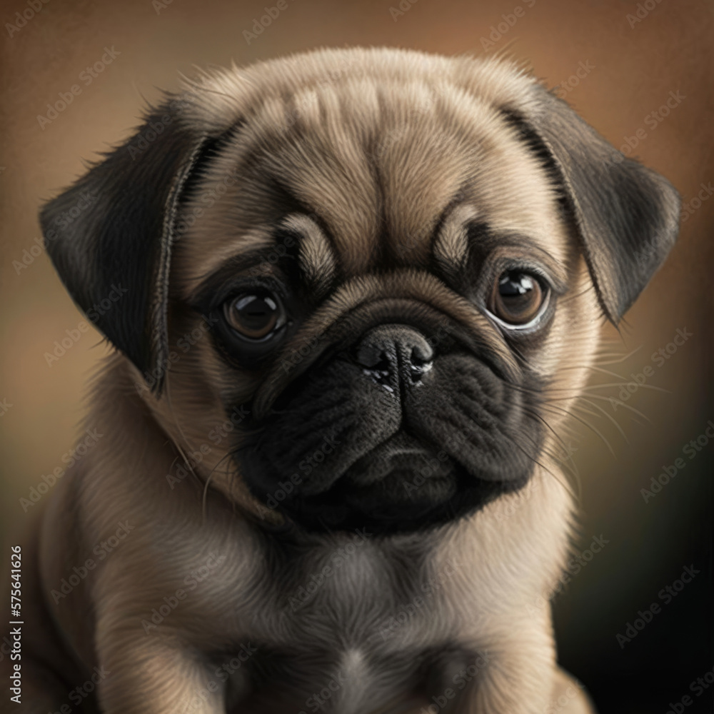 portrait of a pug puppy