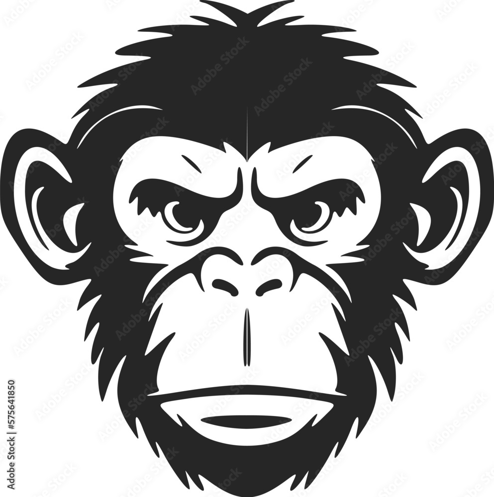 A stylish monkey logo in black and white for your brand.