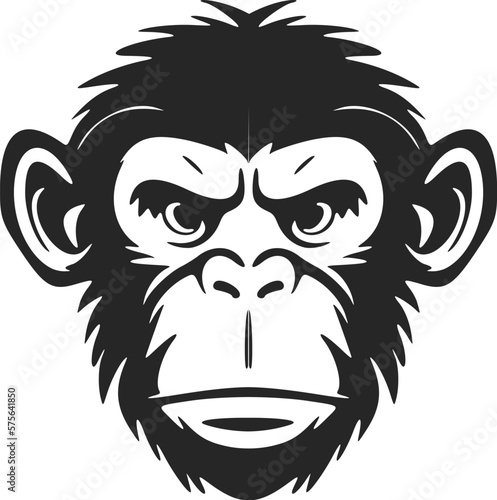 Photo A stylish monkey logo in black and white for your brand.