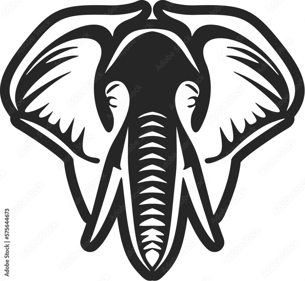 mammoth elephant logo vector icon illustration. mammoth ancient animal line  logo mascot design. Stock Vector | Adobe Stock