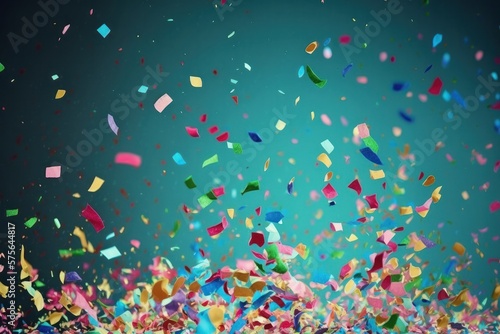 Colorful Celebration  Rainbow  Confetti Burst Background  Generative AI