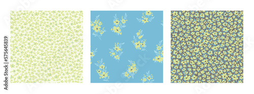 Design of spring print with flowers for textile and dresses