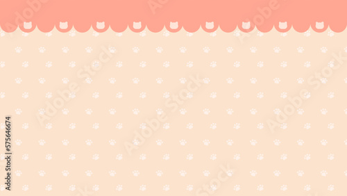 かわいい動物の足跡背景画像素材　ピンク