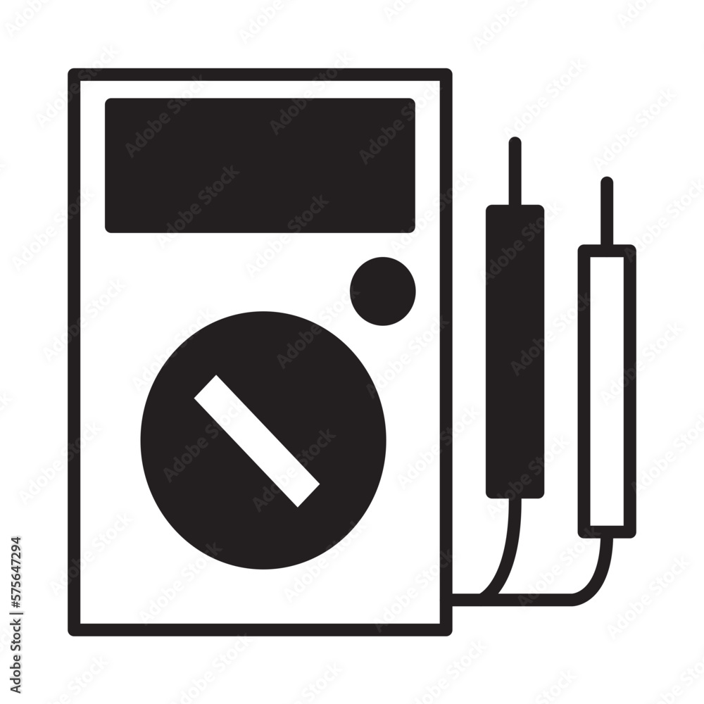 Solid Line ELECTRICAL MEASUREMENT design vector icon Solid Line ELECTRICAL MEASUREMENT design vector icon