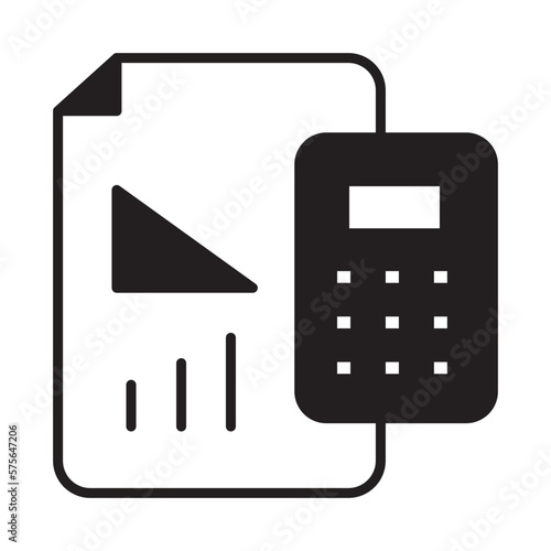 Solid Line CALCULATIONS design vector icon