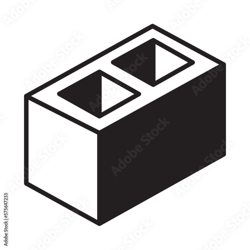 Solid Line CONCRETE  BRICK design vector icon
